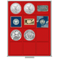Box pour monnaies avec alvéoles carrés